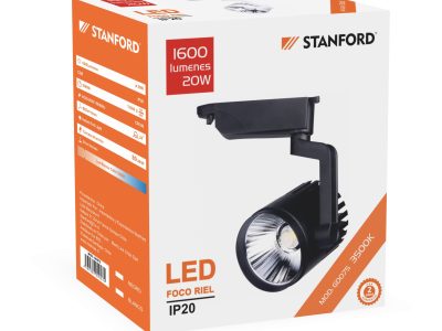 FOCO RIEL 20W NEGRO 3500K